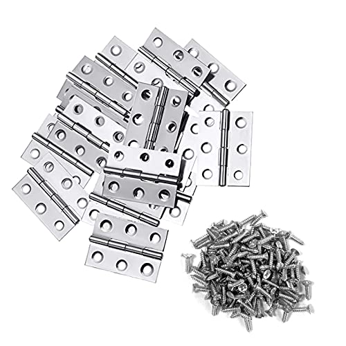 20Pcs 2 Inch Stainless Steel Folding Hings for Wooden Box Small Crafts or Lightweight Projects assigned 120 Screws