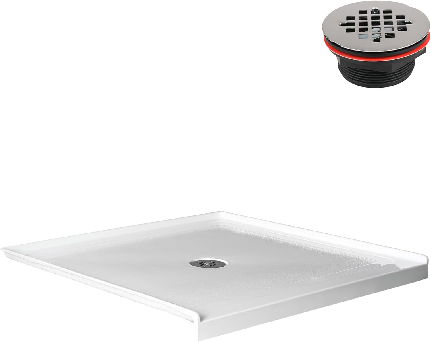 Streamline GB-540-164 38 in. x 38 in. Alcove Acrylic Shower Base in Glossy White With Center Drain, ABS Drain Included