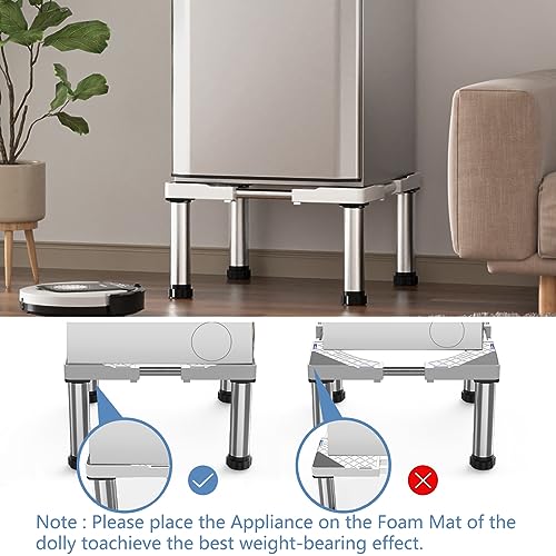 DEWEL Untergestell Für Kühlschrank - Verstellbarer Sockel 30-33cm Mit Saugnäpfen