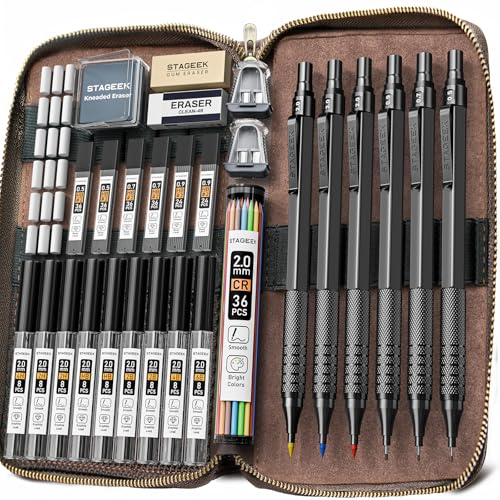 Amazon.co.jp: ブラックメタルシャープペンシル30本セット レザー