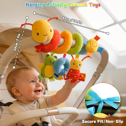 YELUFT Kinderwagen Baby Spielzeug für Babys Aktivitätsspirale Hängespielzeug Babybett Spielzeug Babyspirale Plüschspielzeug für Kleinkinder Jungen Mädchen von 0 3 6 9 12 Monaten