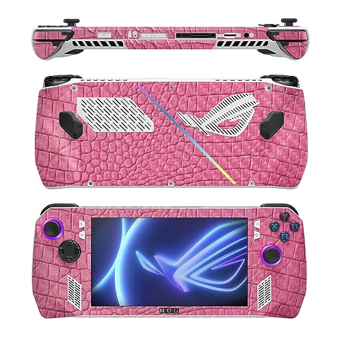 Image of MightySkins Carbon Fiber Skin Compatible with Asus ROG Ally - Pink Gator Skin | Protective, Durable Textured Carbon Fiber Finish | Easy to Apply