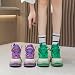 Imagen de ANUFER Mujer Plataforma Alta Zapatillas Chunky Brillante Lentejuelas Moda Tacón de Cuña Zapatillas Deportivas Verde SN070147 EU36