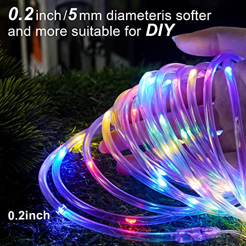 Potive 2 Pack Rope Lights Battery Operated, 33Ft 100 Led Battery Rope Lights Outdoor Waterproof, 8 Modes Trampoline String Lights For Pool Garden Walkway Patio Decorations (Multicolor) #TOP1