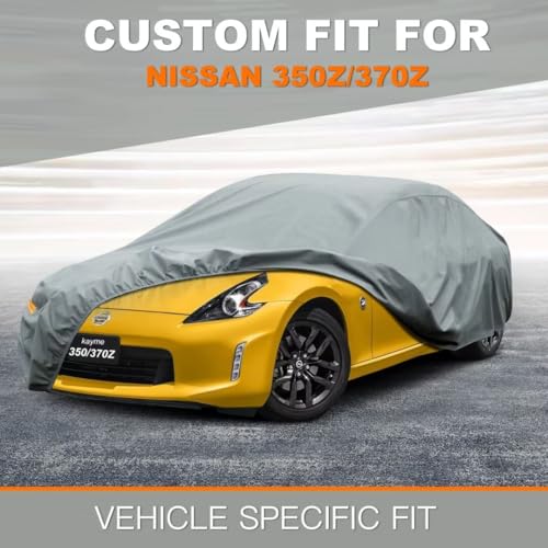 Image of Kayme Heavy Duty Car Cover Custom Fit Nissan 350Z 370Z Roadster /Coupe NISMO（2003-2025） Waterproof All Weather for Automobiles, Full Car Cover - Sun, Rain & UV Protection