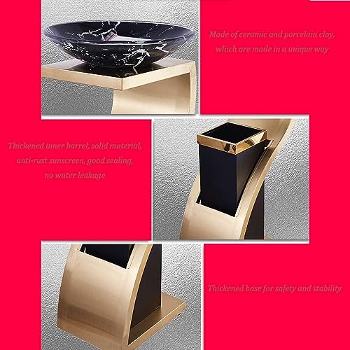 Almacenamiento de cubos de basura con acabado elegante oro champán para exterior 3