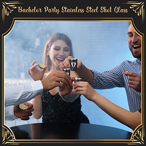 Groom, Groomsmen, Bestman, Stainless Steel Tuxedo Shot Glass 2 Oz Groomsmen Wedding Gifts For Bachelor Party Favors Proposal Christmas Gift (12 Pcs) #TOP5