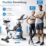 Heimtrainer Fahrrad, Fitness Fahrrad für Zuhause, Indoor Kardio Training, Bike mit Pulsmesser, LCD Display, Ipad Halter, Sitz & Widerstand Einstellbar – Bild 2