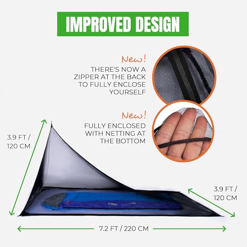 MEKKAPRO Mosquito Netting for Camping with Carry Bag, Mosquito Net Tent, Compact and Lightweight Bug Net for Camping, Mosquito Netting for Bed, Fits Sleeping Bags, Tent, Bed (Single) - Thumbnail 2