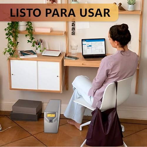 Miniatura 7 de Marcprint - Sai Sistema De Alimentación Ininterrumpida - Ups Router 650va 360w 230v - Estabilizador De Corriente Interactive Senoidal Avr 2x Schuko Tomas Con Pantalla Lcd - Sai Router