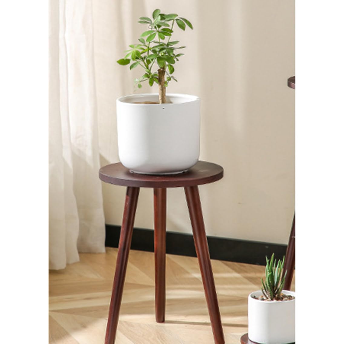 Amazon.co.jp: MJKQ9 フラワースタンド 花台 木製 丸型 植木鉢