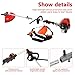 Weed Eater Gas Powered 52cc - 2 Cycle, 5 in 1 Grass Trimmer, Gas Hedge Trimmer, String Trimmer, Brush Cutter, Chainsaw with Extension Pole, Multi Functional Tools for Easy Lawn, Yard & Garden