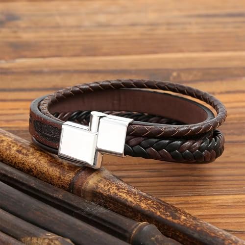 Image of Contemporary Casual Braided Leather Bracelet For Men /Boy's