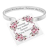 Mothers Day Gifts for Mom Cuff Bangle Bracelets for Mother's Day for Her Always My Mother Forver My...
