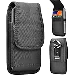 XL Phone Holster – Heavy-Duty Belt Phone Pouch for Large Smartphones, Tactical Mobile Pouch with Compartments, Multi-Purpose Cell Phone Holder for Work, Hiking, Camping & Outdoor Activities (Black)
