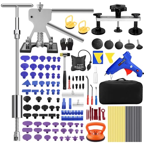 PDR TOOLS Auto Dellen Reparatur, KFZ dellen reparaturset Gleithammer ausbeulwerkzeug und Brückenabzieher – Beulenreparatur & Hagelschaden Reparaturset