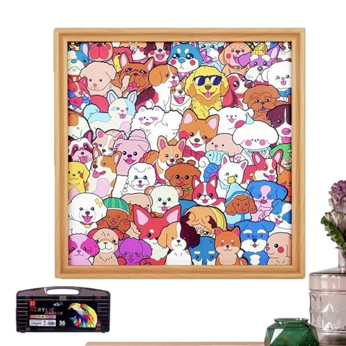 Puzzle cadre photo 30 cm à colorier kit DIY créatif