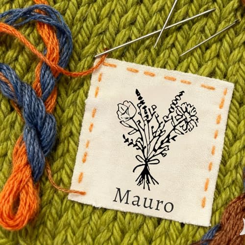 30-100pcs Personalized Sewing Logo Labels, Custom Logo Square Fabric Labels, Organic Cotton Clothing Labels-On Clothing Tags(30x30mm)