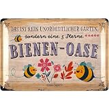LANOLU Cartel de chapa retro con diseño de abeja y oasis para jardín con refranes, 20
