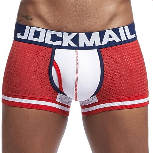 JOCKMAIL Mens Mesh Boxer Briefs Quick Drying Underwear Men Breathable Ice Silk Men's Underwear Trunks Underpanties