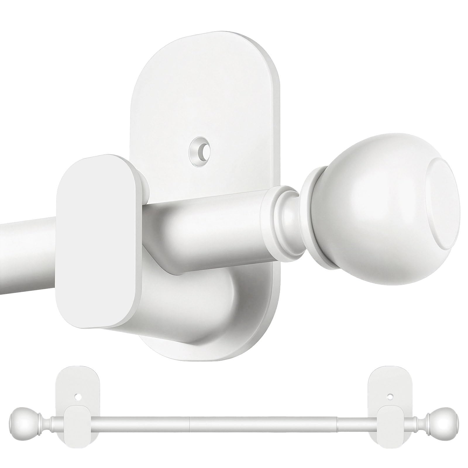 USFOOK No Drilling Curtain Rod 32-58 Inch White