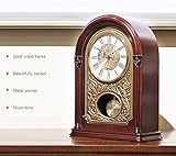 Fengfeng Pendulum Mantel Clock, Desk Table Clock Ornamento Antiguo Silencioso Relojes de Alarma Mecánica de Madera de pie Escritorio y estantería de Regalo