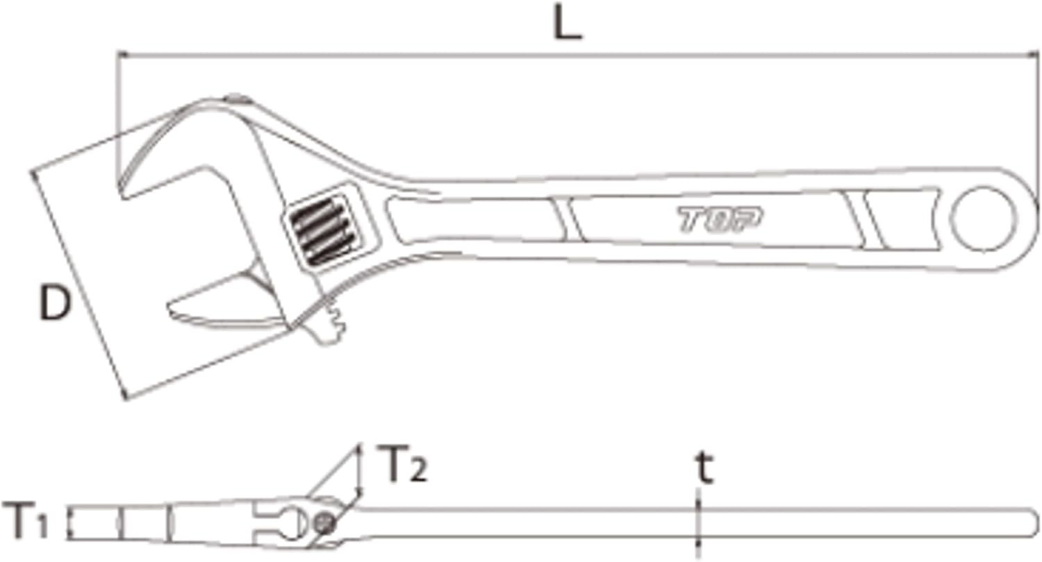 TOP Monkey Wrench 0-0.6 inches (0-15 mm) with Seal H X-100-H