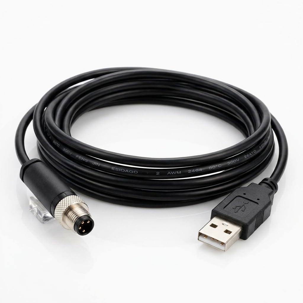 USB to M8 4 Pin Cable FT232RL RS232 Serial Cable for Sick Safety Controller, 6.6ft Industrial Programming Cable Replacement DSL-8U04 G10M025KM1