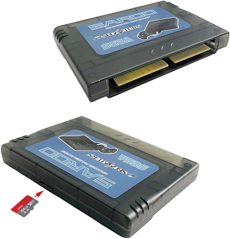 New SAROO SS HD Loader Game Reader Cartridge Fast Reading Card Support SD TF Menory Cards Play Games Without CD for Saturn with 128G Games (SAROO with 64GB)