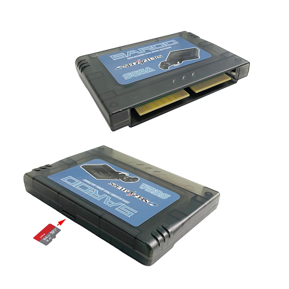 SAROO SS HD Loader Cartouche de lecture rapide pour cartes SD TF Menory pour jouer à des jeux sans CD pour Saturn avec 128 Go de jeux (SAROO 64 Go)