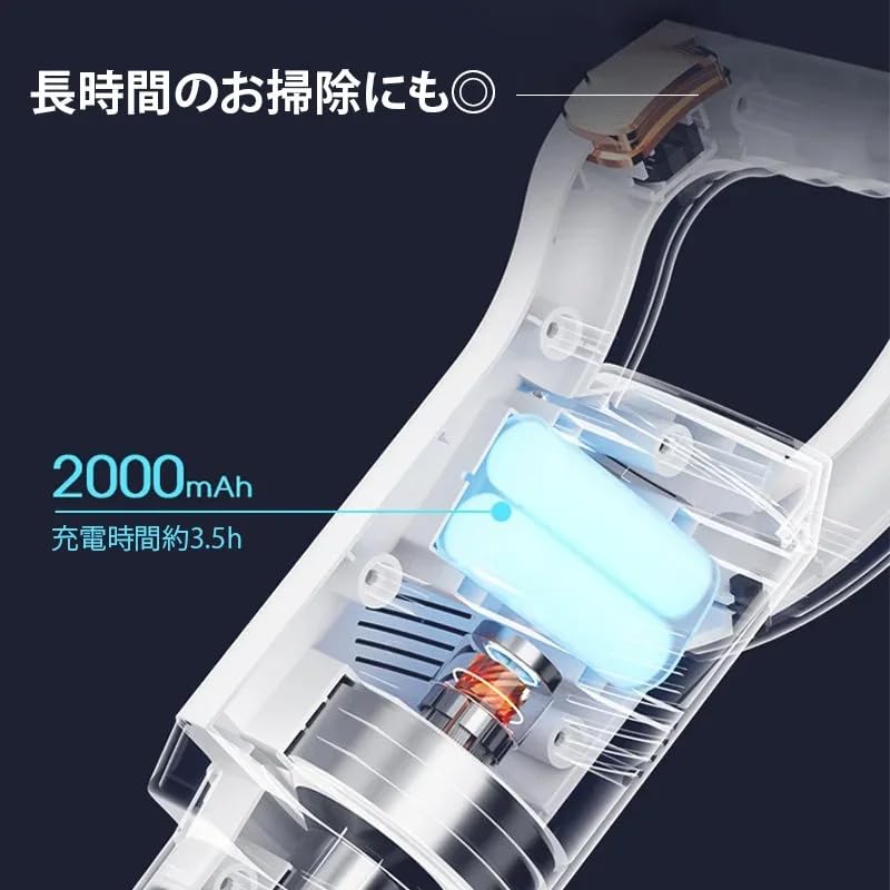 Amazon.co.jp: 掃除機 コードレス 8500pa超強力吸引 30分連続稼働