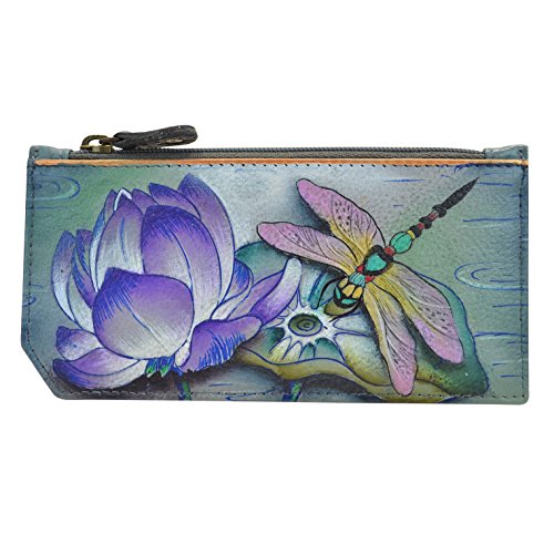 Anuschka Damen Hand Painted Leather RFID-blockierende Karte, Ruhiger Teich