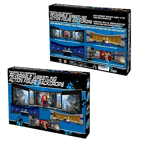 Reversible Wrestling Action Figure Backdrop Dioramas For WWE & AEW Wrestling Action Figures