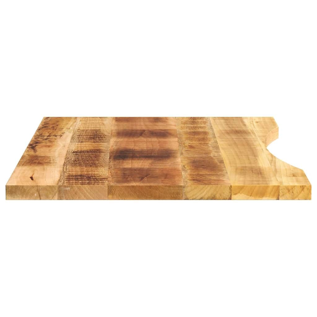 Hothingwell Blat biurkowy z surowego litego drewna mango 100 x 50 x 2,5 cm, uniwersalny blat stołu do biura, pisania lub jadalni, rustykalny design i łatwa powierzchnia