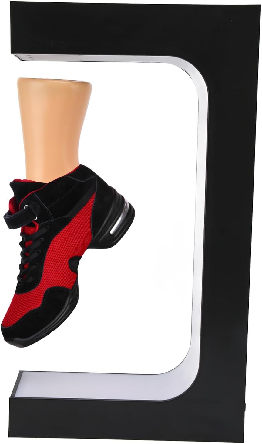CDQL Levitating Shoe Display Stand,Magnetic Levitation Sneaker Rack Holder, Advertising Exhibition Shoe Store Show, LED Controller RGB PWM Auto Rotation Floating Sneaker Stand (US