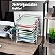 Mind Reader 5-Tier Paper Tray, Desktop Organizer, File Storage, Office, Metal Mesh, 11.75 L x 14 W x 15 H, Silver