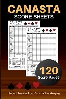 Paperback Canasta Score Sheets: Game Record Keeper Notebook | Score Keeping Book | Canasta Game Record Keeper Book | Size:6" x 9" - 120 Pages Book