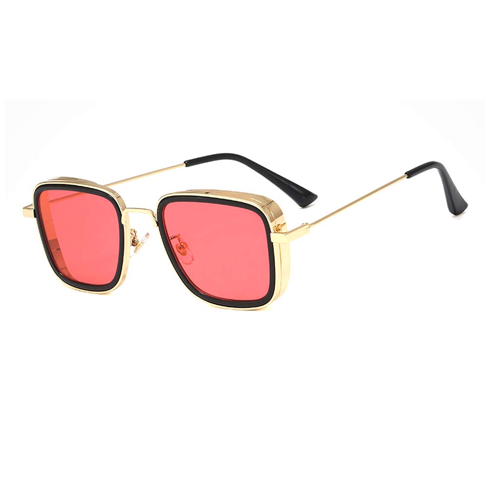 MYSNKUKabir Singh Steam punk Square glasses Men's Aviator Sunglasses UV400