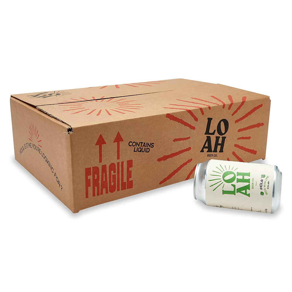 Loah Beer Co. - Lime Flavoured Alcohol Free Beer - Low Sugar Vegan Craft 0.5% Lager - Pack of 24 Cans