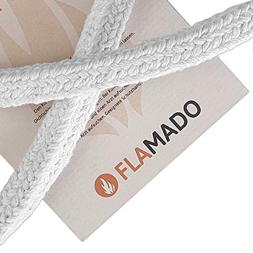 Preisvergleich Produktbild Flamado Ofendichtung / Dichtschnur eckig (keramisch) 20x20mm / 3m