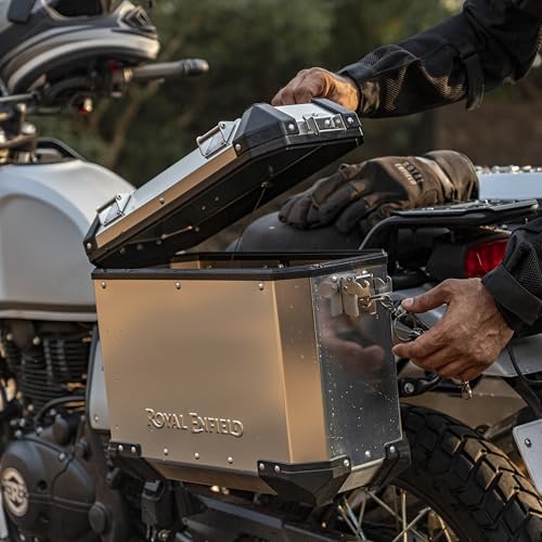 Image of Royal Enfield 1990274 Silver Adventure Panniers for Himalyan & Scram 411