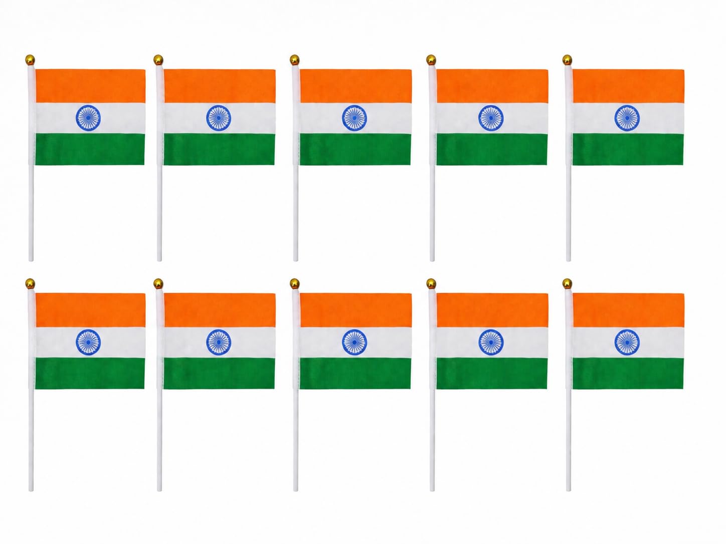 HOMZIQ Tricolor India Hand Wavinga for Republic Day,Independence Day Celebration,Decoration,Patriotic Day(Pack of 10,(Size-6x9)) satan cloth-image-30
