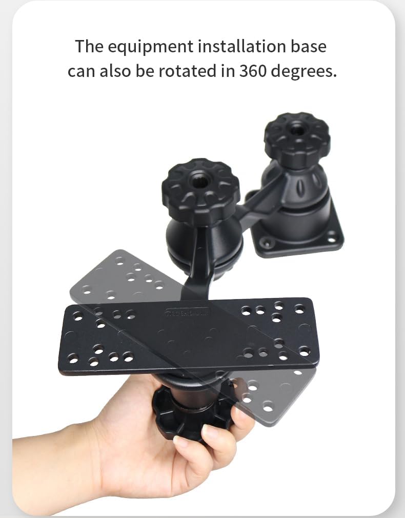 Strg Kayak Fish Finder Mount, Aluminium 11.4" Arm Fish Finder Swing Mount Boat Marine Electronics Mounts with Rectangular Plate Compatible with Garmin Lowrance Humminbird and More Depth Finder