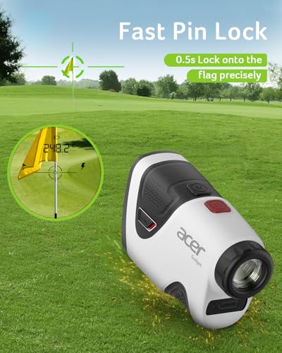 Image of Acer Pro Golf Rangefinder with Slope Switch, Pin Lock Vibration - 1200 Yards Laser Range Finder Golf, 7X Magnification, Rechargeable Battery with Magnet Stripe, IP54 Waterproof, Golf Gifts for Men