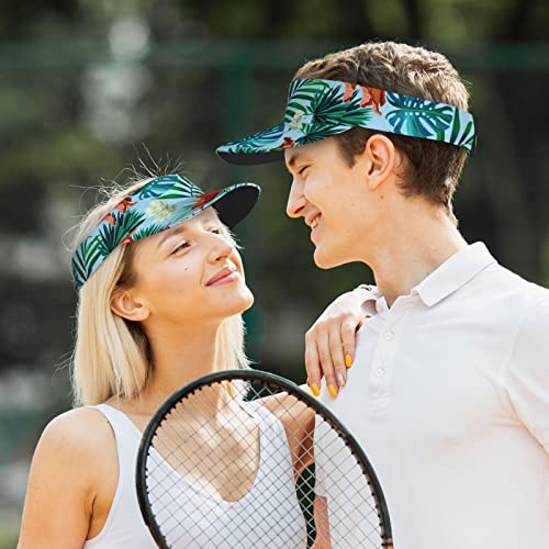 Hawaiian Tropical Flower Sport Sun Visor Hats Adjustable Empty Top Baseball Cap Flower Ball Caps For Women And Men #TOP6