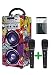 DYNASONIC - Cassa Bluetooth portatile (3a generazione) con modalità karaoke e microfono, radio FM e lettore SD USB (Batteria Pack)