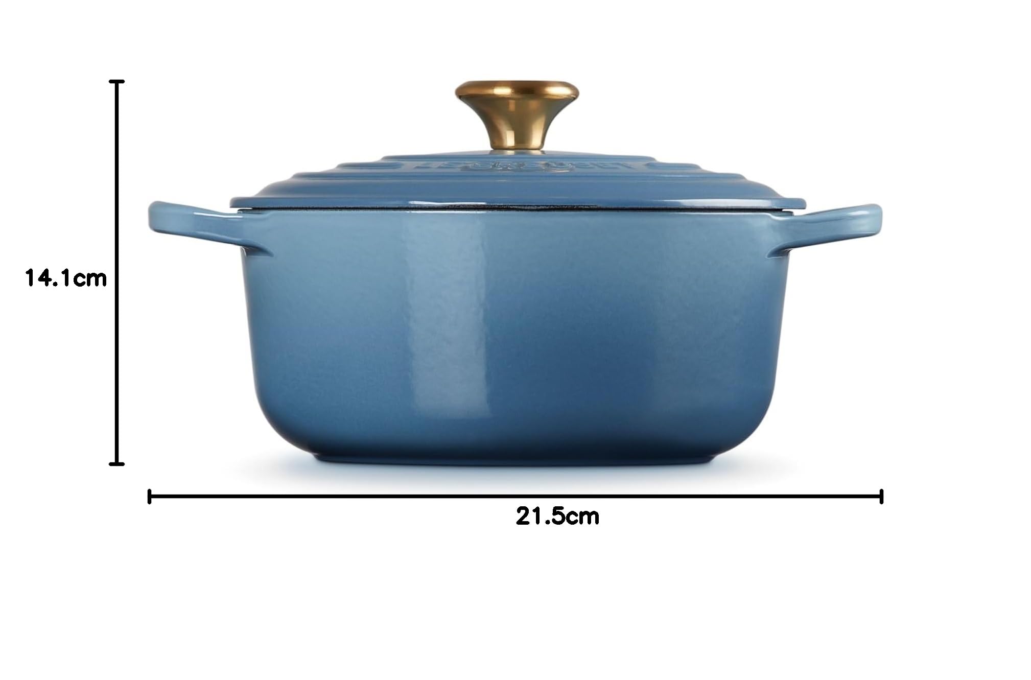 Le Creuset Okrągła Brytfanna Żeliwo, Ø 20 cm, Okrągła, Nadaje się do wszystkich rodzajów płyt grzewczych i indukcyjnych, Tom: 2,4 l, 3,092 kg, Chambray, 21177204344441