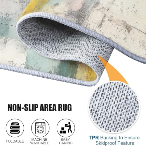 Moquette salon gris-vert abstrait 160x230 tapis doux - 6