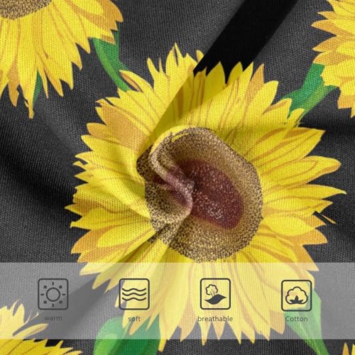 Toddler Underwear Custom 2t Cotton Panties for Girl Personalized Kids Undies Briefs Vibrant Sunflowers Butterfly Black3