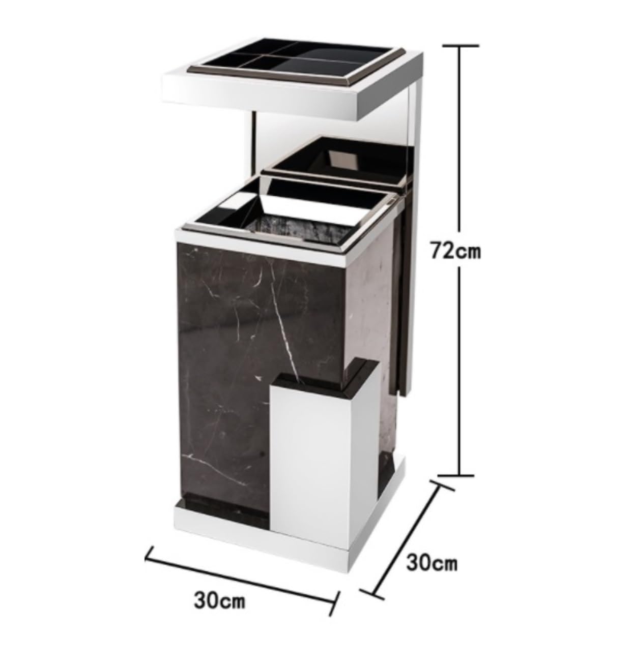 Papelera Oficina Cubos De Basura Papelera De Exterior Papelera De Mármol Papelera De Acero Inoxidable Para Vestíbulo De Hotel Edificio De Oficinas De Hotel Con Cenicero Vertical Papelera Para Comunida